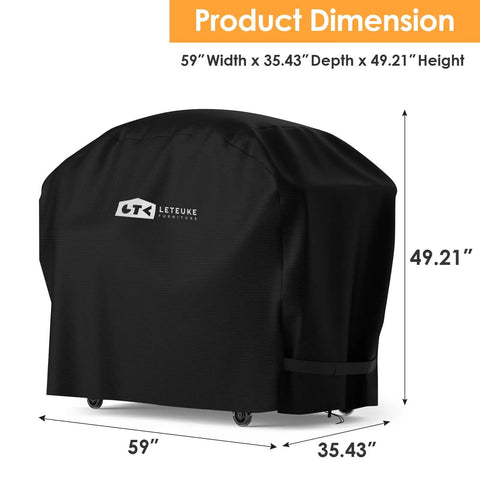 Heavy Duty Waterproof Outdoor Pizza Oven Table Cover For Grill Cart, UV Fade Resistant And Rip Proof, 600D Oxford Fabric With PVC Liner.