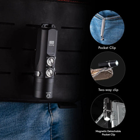 Aurora A23 Tiny Keychain Flashlight That Delivers 1000 Lumens USB C Rechargeable IPX8 Waterproof Magnetic Pocket Clip features