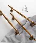 Antique Brass Cabinet Pulls Set For Retro Vibe 10 Pack 6.3 Inch Long 3.78 Inch Hole Center Drawer Handles on fabric