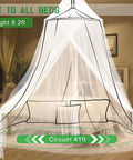 Mosquito Net Bed Canopy for Kids and Adults, White Dome Ceiling Hung Mesh Tent over bed, easy install, room decor.