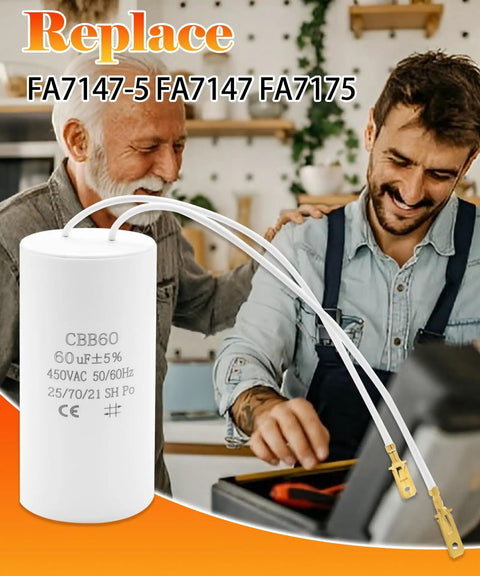 60uF 400V 450V Motor Capacitor For Rotary Hydraulic Auto Lift Power Units Replacement FA7147-5 FA7147 FA7175 with connectors
