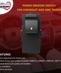 Swap In OEM Style Power Window Switch For Passenger Front Right Or Rear Left Or Right That Fits GMC Acadia Sierra Silverado Tahoe And Other Models From 2006 To 2015 Window Button Module in packaging