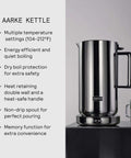Stainless Steel Electric Kettle With Precision Temperature Control From 104 To 212 F 1200 Milliliters Capacity Double Wall Design