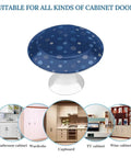 2 Pack Round Cabinet Knobs With Screws, Navy Blue Polka Dot Drawer Pulls, Stainless Steel And Aluminum Alloy for cabinet doors
