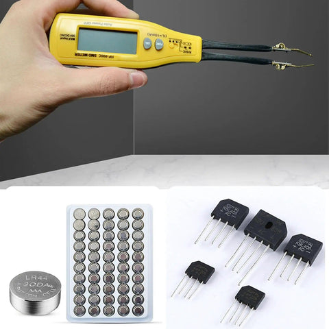 Handheld Digital Multimeter For Electronics Testing With LED And Diode Check, showing pro grade readings and accessories.