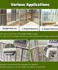 Various applications of No Drills No Drama Drill Free Balcony Guardrail for straight, L-shaped, and U-shaped balconies.