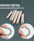 Durable 200Pcs Galvanized Steel Spring Assortment Kit Featuring 20 Sizes Of Compression And Extension Springs Perfect For Auto Repairs Home Makeovers And Heavy Duty Mechanical Fixes You Gonna Love This Set. Extension springs with hook ends shown in different sizes