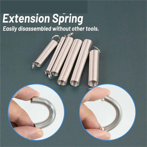 Durable 200Pcs Galvanized Steel Spring Assortment Kit Featuring 20 Sizes Of Compression And Extension Springs Perfect For Auto Repairs Home Makeovers And Heavy Duty Mechanical Fixes You Gonna Love This Set. Extension springs with hook ends shown in different sizes