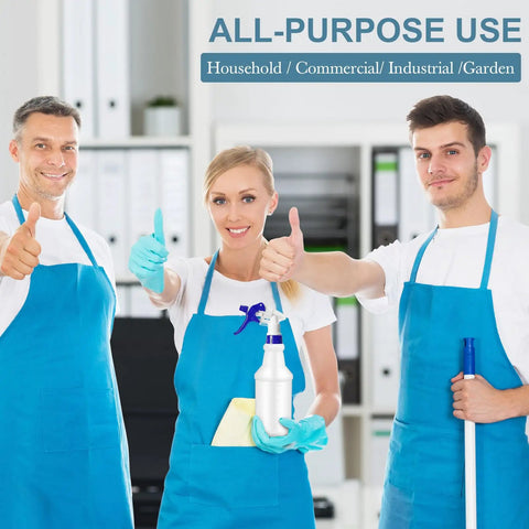 24 Pack 32 Ounce Plastic Spray Bottles Bulk Set With Leakproof Adjustable Nozzles Mist Sprayers Labels And Funnels Heavy Duty Bottles For Cleaning Supplies Plant Care Home Use Reusable HDPE, all-purpose use