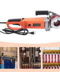 Heavy Duty 2300W Electric Pipe Threader With Slick Ergonomic Handle, suitable for half to two inch steel pipes.