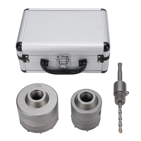 Get The Heavy Duty Hole Saw Kit With Rock Solid Tungsten Steel Built Tough To Blast Through Brick Cement And Concrete Like A Boss For Those Big 60mm and 80mm Jobs That Need Serious Grit And Precision Without Getting Clogged Up By Dust.