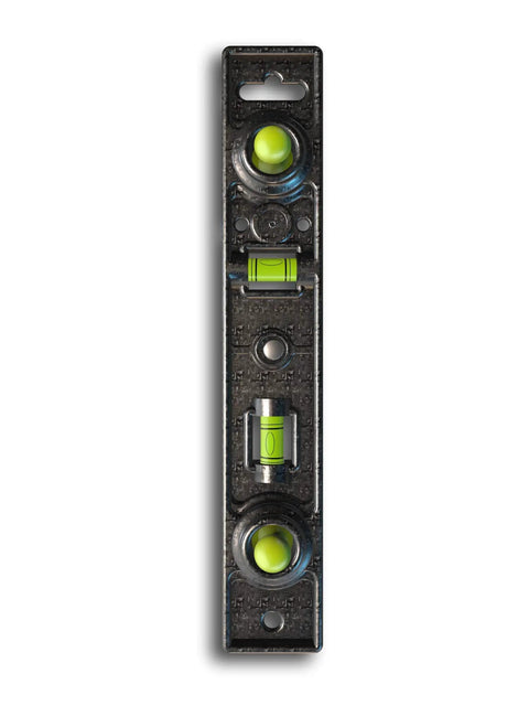 Straight Shooter Heavy Duty Dual Moving Magnet Stud Finder With Built In Nine Inch Level showing precision levels for accurate measurement.