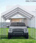 10x20 Carport Replacement Top Cover White With Ball Bungees For Shelter Tent Or Garage Heavy Duty PE Fabric 180 g/m2 Frame Not Included