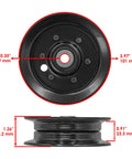 High-Performance Replacement Flat Idler Pulley For White Outdoor Mowers Like FST-14 145 10-13 LT-11 1500 Mod-C8L-33890 top and side view with measurements.