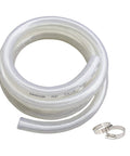 Three Quarter Inch ID By One Inch OD High Pressure Braided Clear PVC Tubing Ten Foot Heavy Duty Flexible Vinyl Hose with clamps