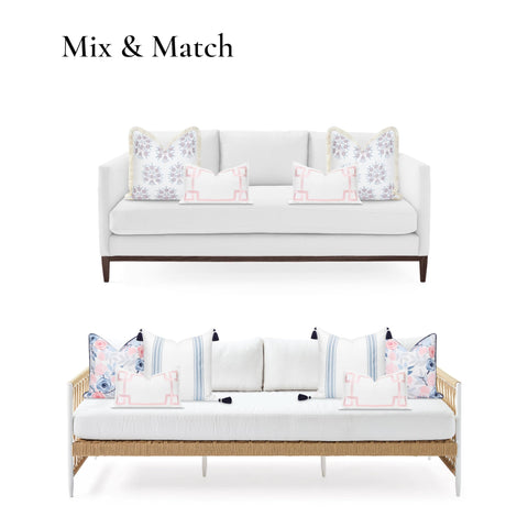 Mix and Match sofas with Coastal Outdoor Lumbar Pillow Cover 12x20 Inches Water Repellent For Backyard Patio Indoors Outdoors Blush Pink
