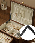 Jewelry box with 4 Pack 9 Inch 180 Degree Rotatable Folding Lid Support Hinges Black Heavy Duty Iron Construction shown installed