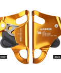 Front and back view of Beefy Lightweight Aluminum Chest Ascender For Rock Climbing And Rappelling, 10 To 13 Mm Rope Compatible.