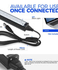 Blacklight Strip Lights 10W 1ft USB Black Light Bar with 150cm cord and switch, laptop interface shown