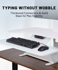 36 Inch Electric Standing Desk Converter Height Adjustable Sit Stand Workstation Riser For Home Office ergonomic desk with keyboard and mouse.
