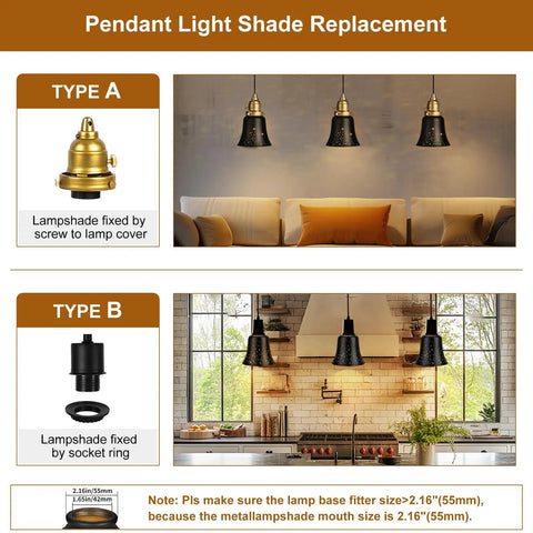 Pendant light installation guide for Ceiling Fan Light Covers 4 Pack Replacement Shades For Pendant Lights with lamp base types.