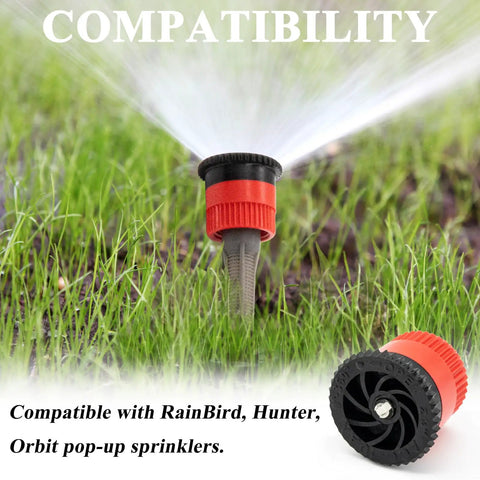 16 Pack Adjustable Variable Arc Pop Up Sprinkler Heads With Premium Replacement Nozzles For No Sweat Lawn Care And Yard Maintenance Featuring Straight Shot Accuracy And Top Shelf Performance For Quick Setup On Any Property, shown in garden.