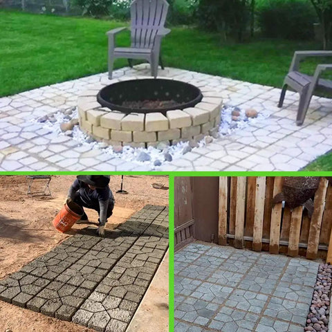 Patio with DIY Friendly Walk Maker For Concrete Path Molds Square Two Pack No Brainer Easy Yard Garden Patio Pathway Pavers