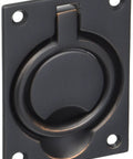 Flush Ring Pull Cabinet Hardware 0395112 Aged Bronze Finish, easy to install durable metal handle for doors and furniture.
