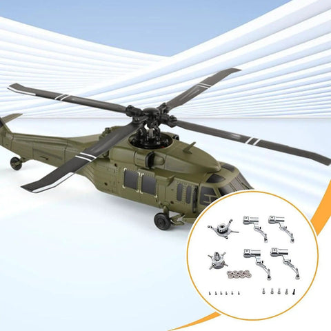RC Helicopter Cross Plate Set Aluminum With Bearings For K124 And K170 Pro Grade Replacement Spare Part beneath model view