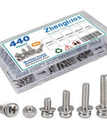 440Pcs M4 Stainless Steel Screws Nuts And Bolts Kit With Phillips Pan Head Bolts Nuts And Washers 304 Grade Durable