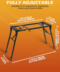 Collapsible Piano Keyboard Stand With Adjustable Width For 54 To 88 Keys Digital Pianos showing adjustable dimensions and frame