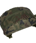 Supertarp Tarp Shelter in Pencott Wildwood Camo, Waterproof Ripstop Overland Camping Gear packed in camo bag, side view