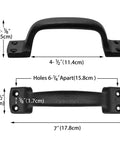 Dimensions of Black Cast Iron Barn Door Handles Rustic Heavy Duty Gate Pulls 7 Inch Sliding Door Hardware 2 Pack Grab Handles