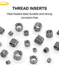 CXPRO thread repair kit with assorted metal helicoil inserts for metric M5-M12 and SAE 1/4-1/2 in sizes