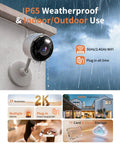 Mounted Indoor Outdoor 2K Security Camera With 5G And 2.4G WiFi, Two Way Audio, Color Night Vision, Built In Siren, IP65 Weatherproof