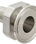 316L Stainless Sanitary Clamp Adapter Fitting Connects 1 Inch Tube OD To 1/2 Inch NPT Male, close-up view