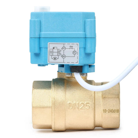 Rugged IP67 Motorized Brass Ball Valve 1 Inch With Waterproof Cover Full Port 110 To 230V Two Wire Auto Return Normally Closed