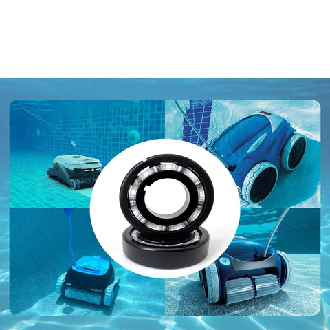 Turbine bearing for pool vacuum cleaners, AXV055P, 4-pack; black housing with silver ring
