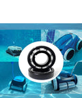 DUODUO AXV055P pool cleaner turbine bearing replacement, circular black bearing with silver inner rings