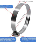 RoadFormer 3.5-inch worm gear hose clamp, stainless steel, 1/2-inch band, 78–102 mm range, side view.