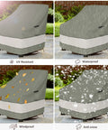 Heavy Duty Waterproof Outdoor Swivel Patio Chair Covers Set Of 2 Keeps Cushions Dry, Fits 30W X 34D X 38H Inches, Grayish Green
