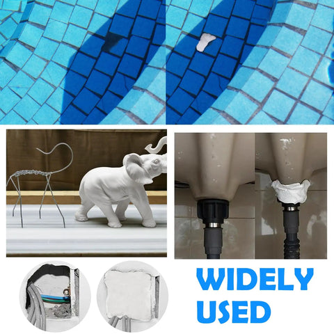 Heavy-Duty 10oz Multipurpose Epoxy Clay For Fast Repairs Leaks And Cracks, Filling And Bonding Metal Tile Ceramics Plastic White, 2-Part Epoxy Putty That Sets Fast And Stays Strong used on pool tiles, model sculpture, and plumbing fixtures