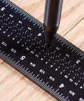Black 5 inch Precision Micro Gauge for Woodworking Tools on wood surface, highlighting ultra accurate measurements for DIY projects.