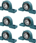 Six Pack Self Align Pillow Block Bearings UCP207-20 One And One Quarter Inch Shaft Cast Iron Housing Chromium Steel Bearing