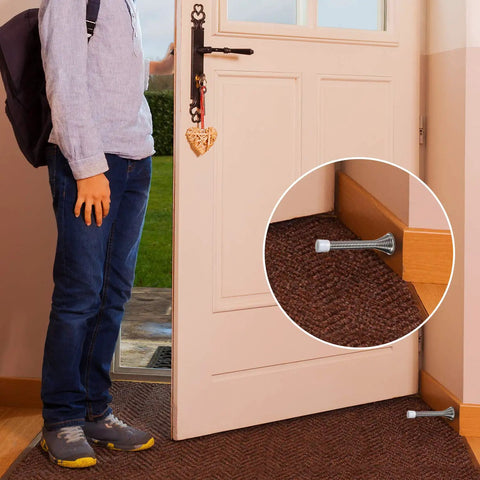 Door Stop Bumper Tips 0.39 Inch Rubber Stopper Caps For Door And Wall Protection White 20 pieces installed on wall