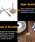 90 Pcs Brass Wire Brush Set For Rotary Tools with high-quality brushes in drill, showing durability and effective rust removal