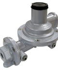Fairview GR-968C two-stage propane regulator, silver metal with black cap and inlet/outlet fittings.