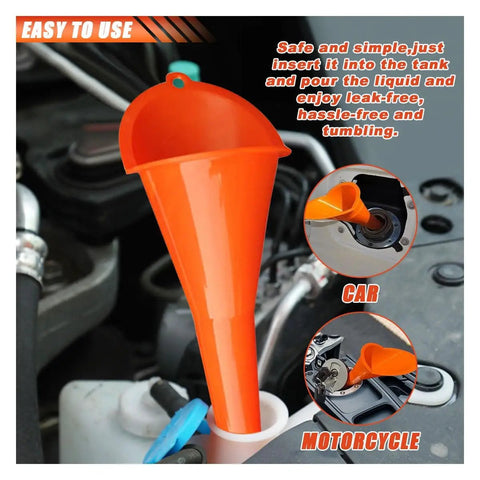 Two Pack Long Neck Oil Funnels, Spill Saver Plastic Fill Funnels For Automotive Oils And Liquids, Easy Pour For Engine Oil
