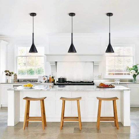 Farmhouse Black Cone Pendant Light For Kitchen Island 1 Light Small Industrial Pendant Lighting With Mid Century Charm And Cool Industrial Vibe Barn Ceiling Fixture Adjustable Hanging Lamp Dimmable Easy Install