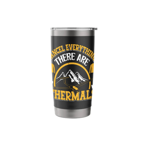 Insulated Stainless Steel Tumbler For Glider And Sailplane Pilots, Soaring Aviation Enthusiast Gift, featuring mountain graphic